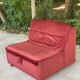 Scandinavian convertible sofa bed, 1-seater, in burgundy velvet with polka dots, 1930s