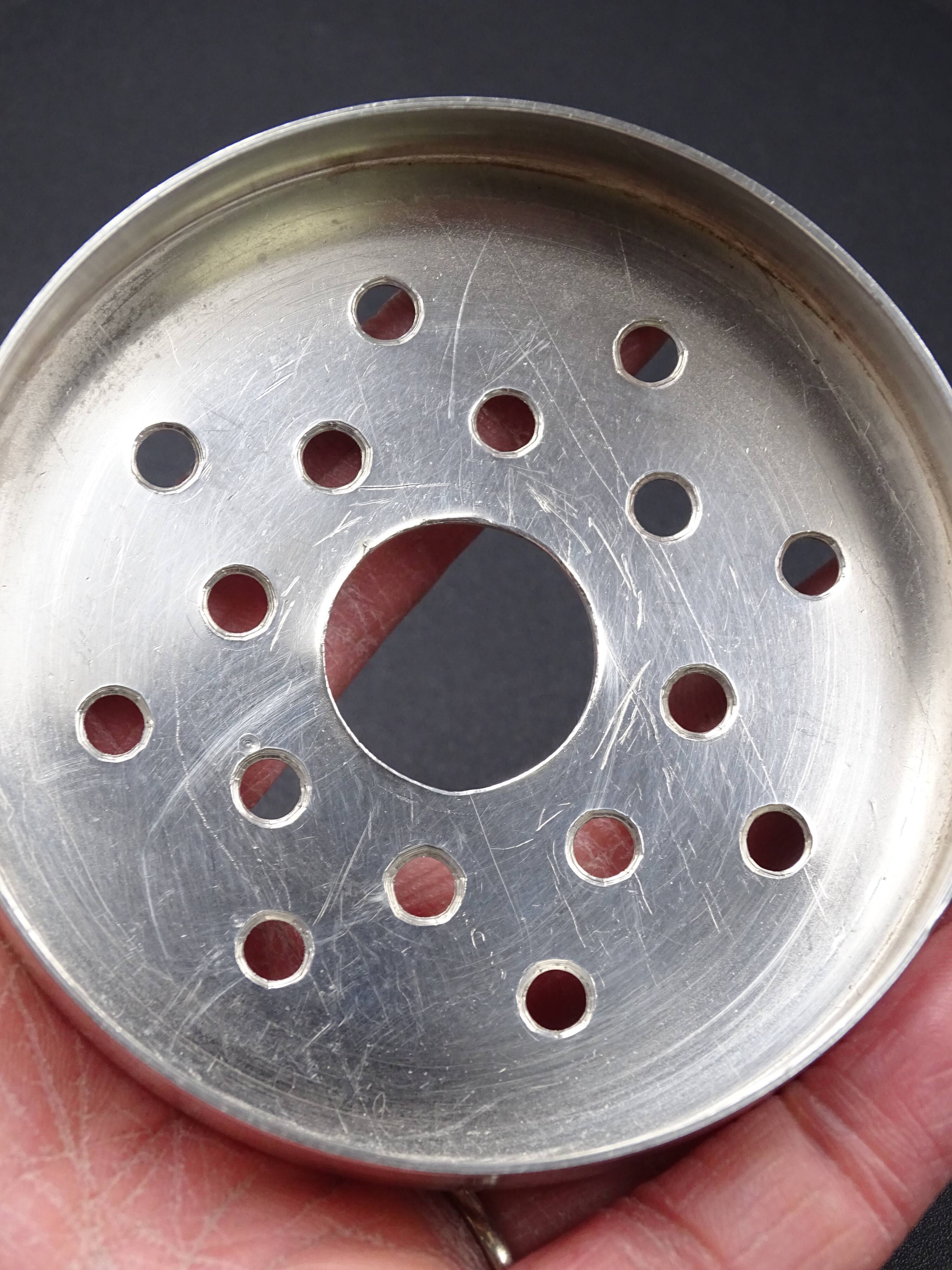 Silver metal ice bucket circa 1950