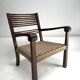Vintage Italian Wood and Rope Armchair, 1930s