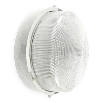 Lampe de plafond industrielle, plastique métal, Pologne, années 1970