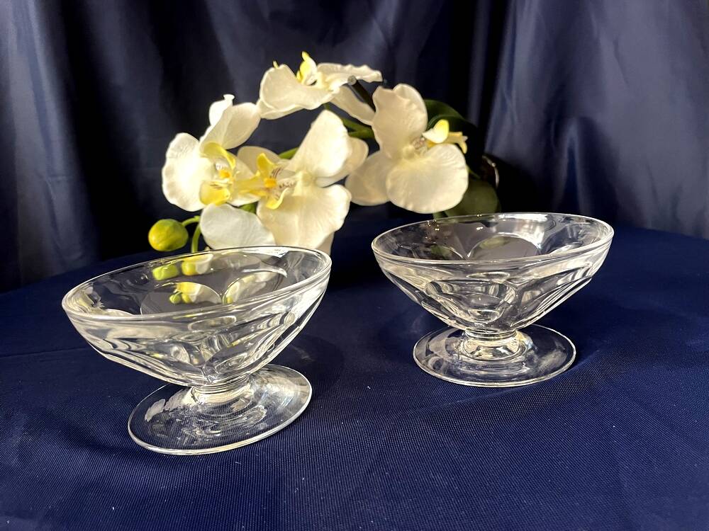 Duo of baccarat crystal champagne glasses, talleyrand model