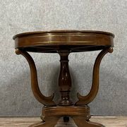 Empire round table – mahogany with inlays and claw feet