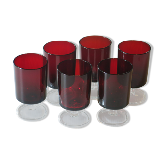 6 verres cavalier ruby Arcoroc en très bon état