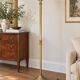 Lampadaire vintage en laiton doré – style néoclassique – torchière