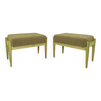 Pair of stools in sage green.