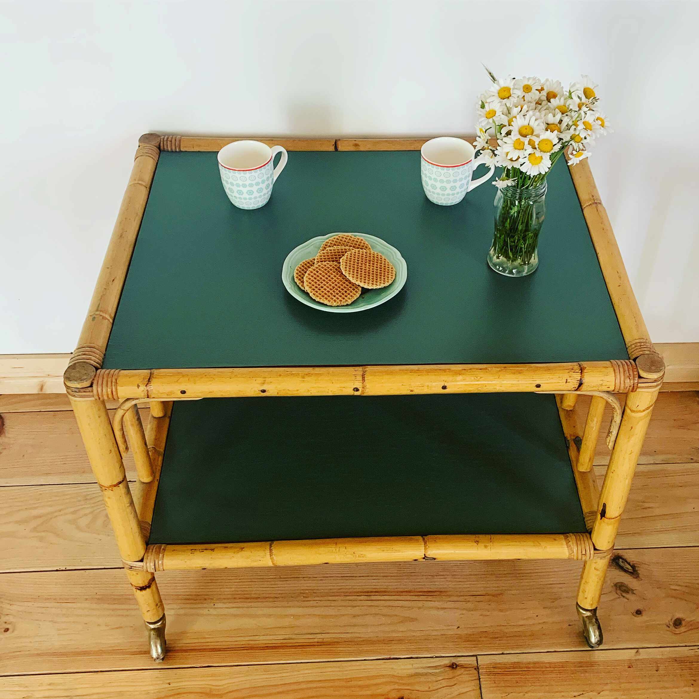 Rattan coffee table from the 1950s