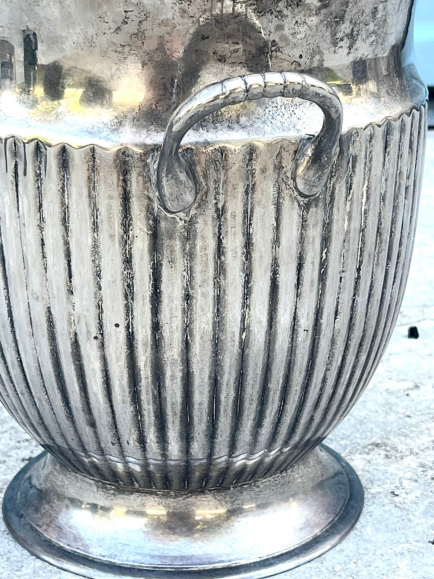 Silver Plated Champagne Bucket – Italian Empire Style Wine Cooler