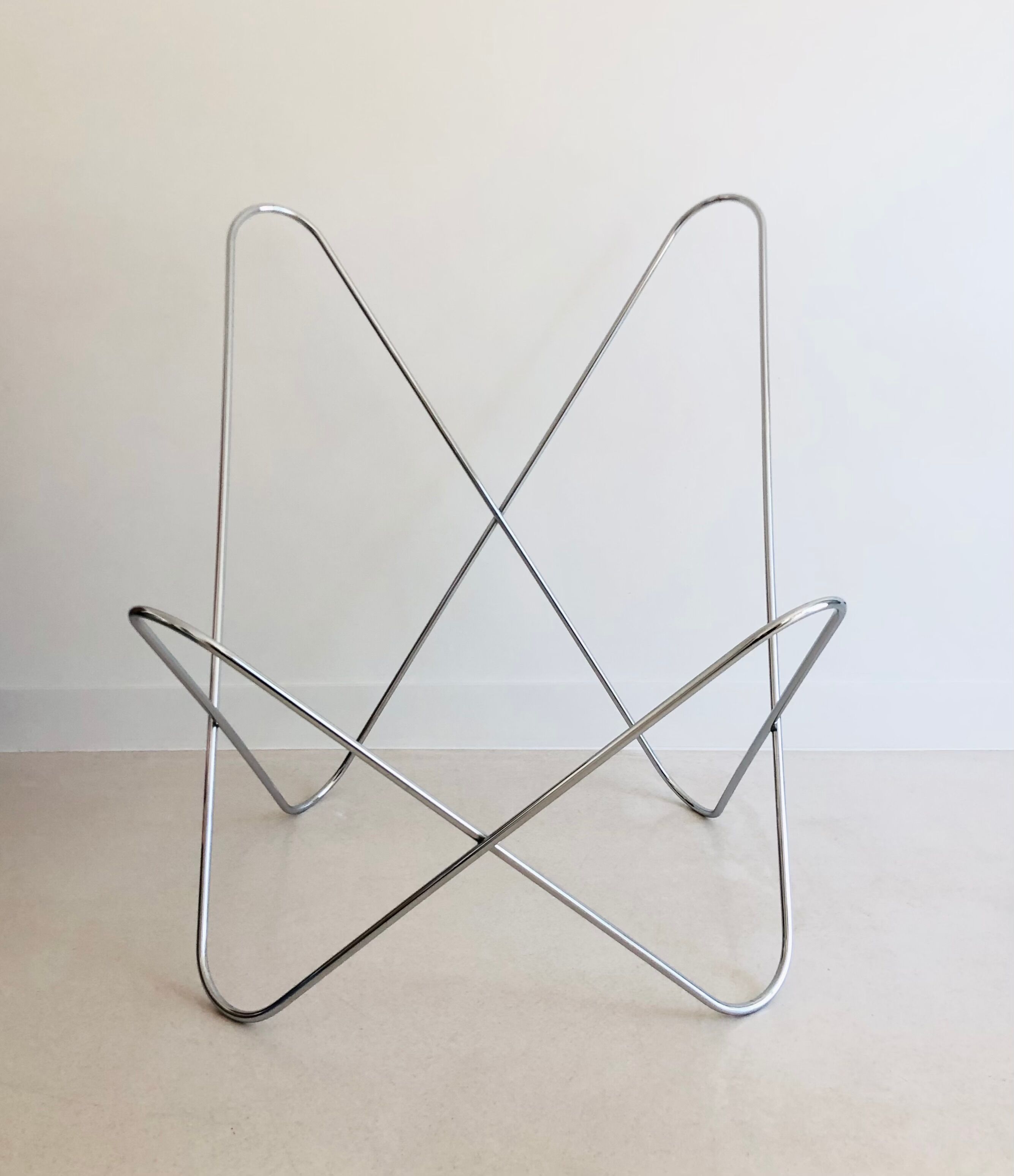 Armchair "Papillon" in chromed steel by Gavina Spa, Italy 70s