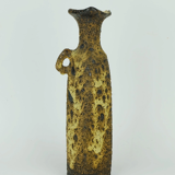 Vase marius van woerden vest pottery netherlands brown and beige fat lava glaze