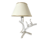 Lampe avec pied en cristal branche , oiseaux , années 60
