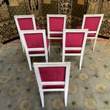 Suite of 6 louis XVI style chairs red velvet