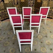 Suite of 6 louis XVI style chairs red velvet