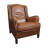 Fauteuil classique en cuir de vachette