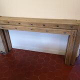 paire de console en chêne massif et metal