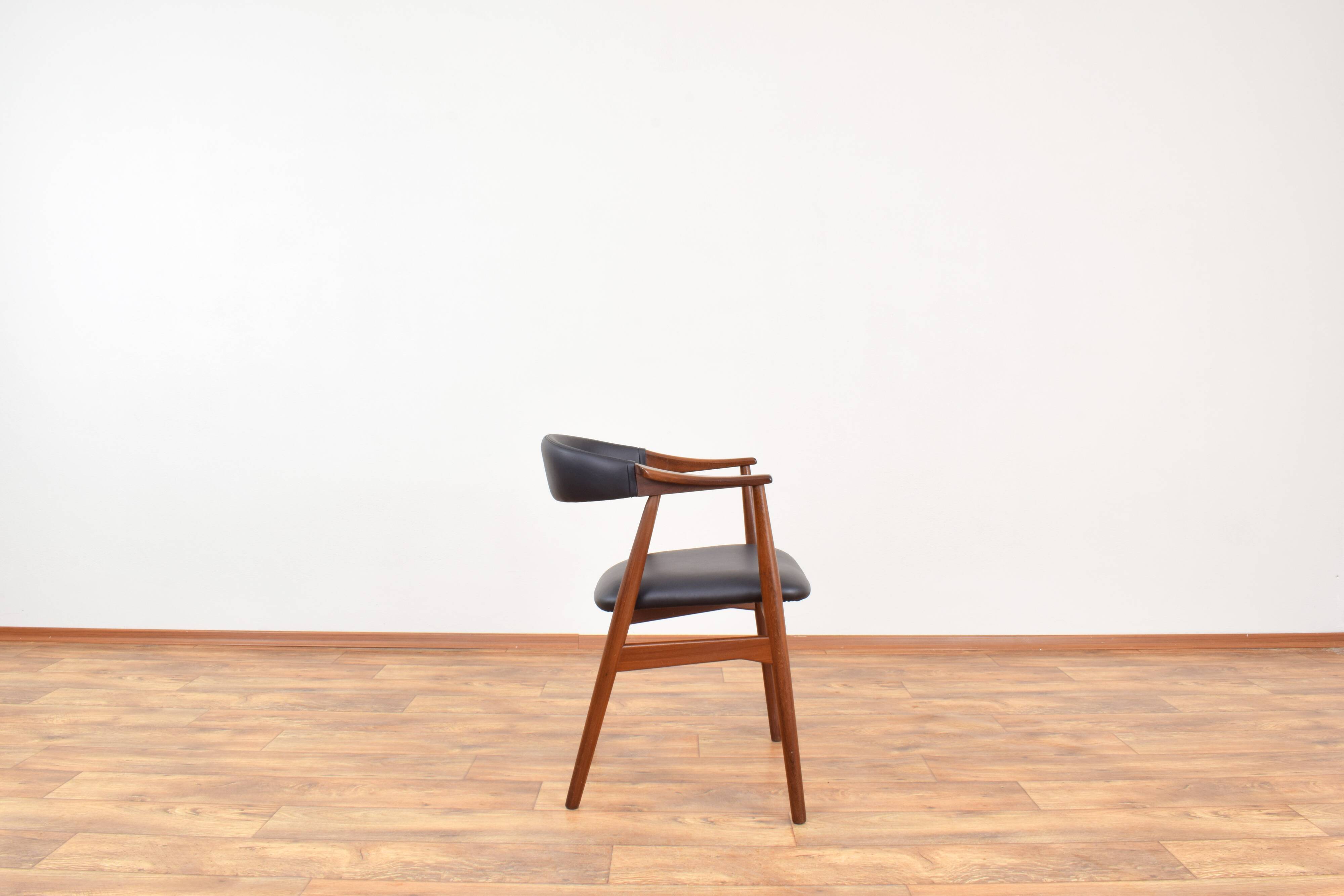Mid-Century Danish Teak & Leather Armchair by Th. Harlev for Farstrup Møbler, 1950s