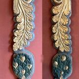 18th Century Italian Handcarved Polychrome Painted Pilaster Friezes, Set of 2