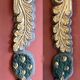 18th Century Italian Handcarved Polychrome Painted Pilaster Friezes, Set of 2