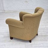 1960s, Danish relax chair, original light green furniture wool.