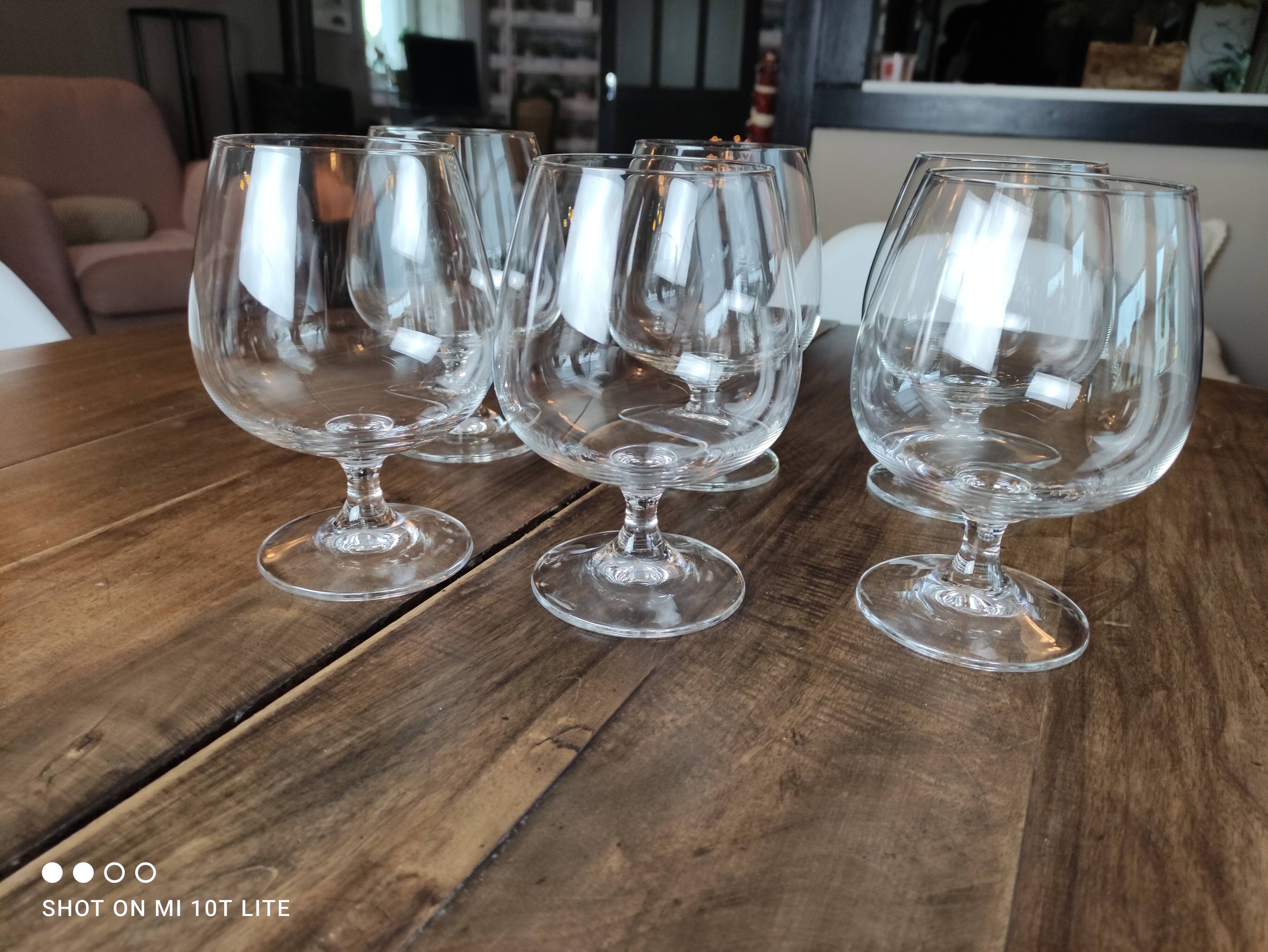 Set of 6 XXL crystal tasting wine glasses