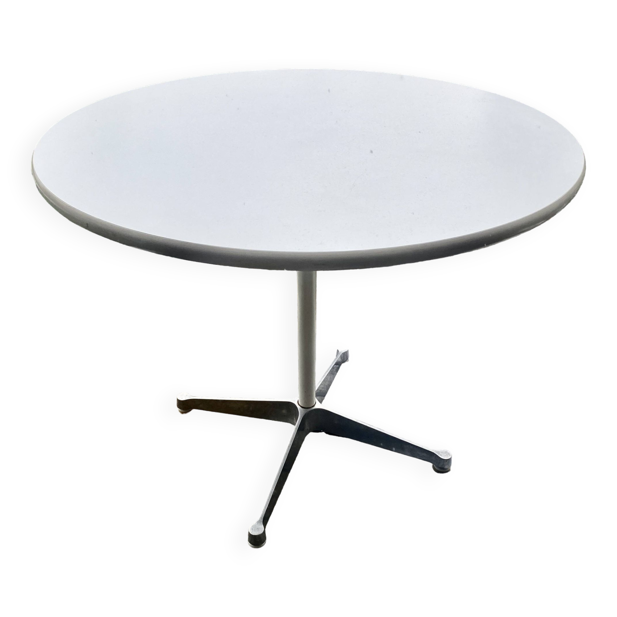 White Melamine Round Table Charles And Ray Eames For Herman Miller