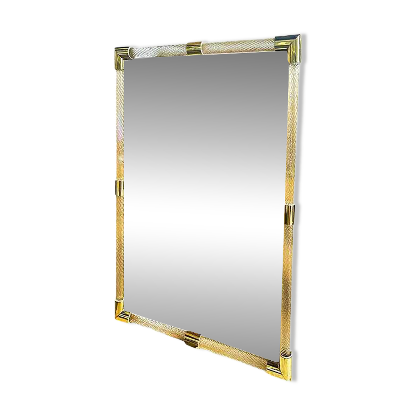 Grand Venetian Murano Glass Mirror with Twisted Torchon Frame