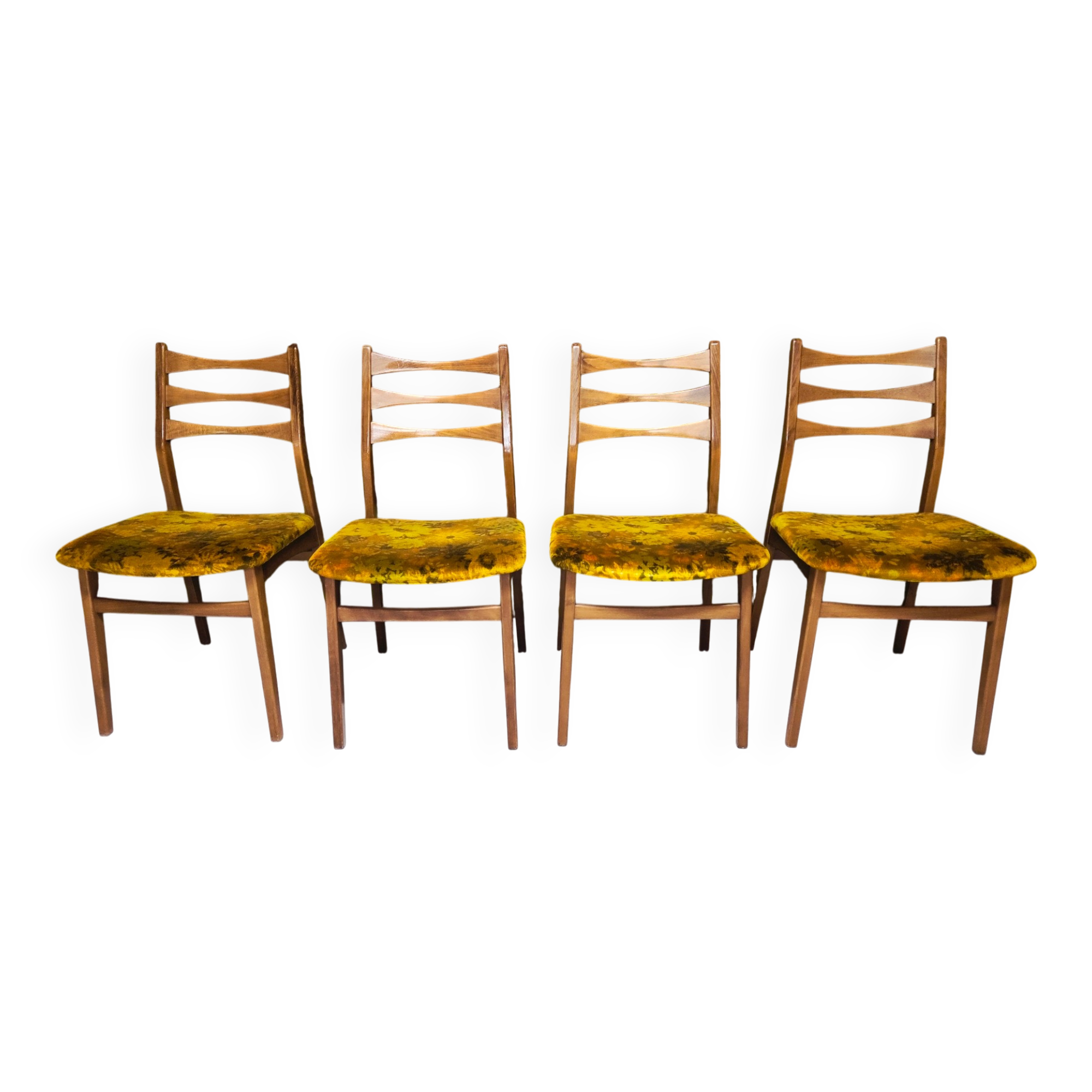 Lot de 4 chaises Scandinave 1970 Mid Century