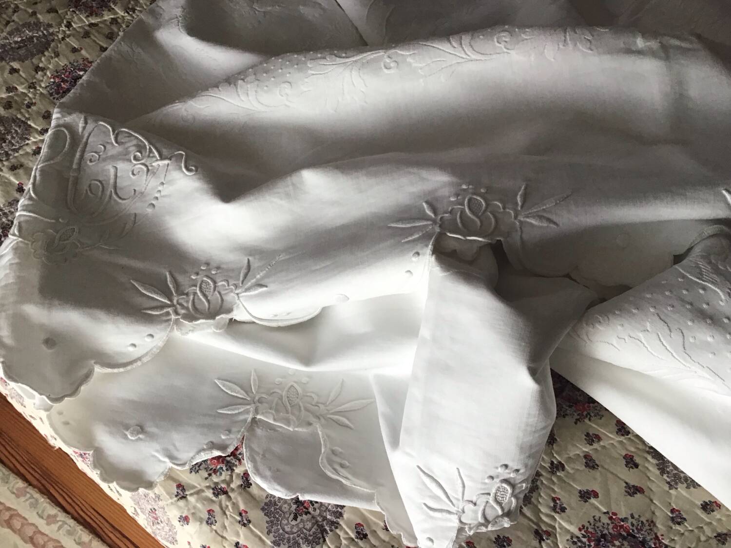 White cotton bedspread