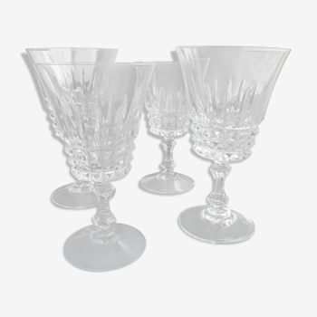 Series of 4 mismatched crystal glasses