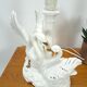 Porcelain lamp swans with vintage gold details