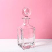 Mid-Century Crystal Whiskey Decanter: Italian Glass Liquor Carafe, 1960s