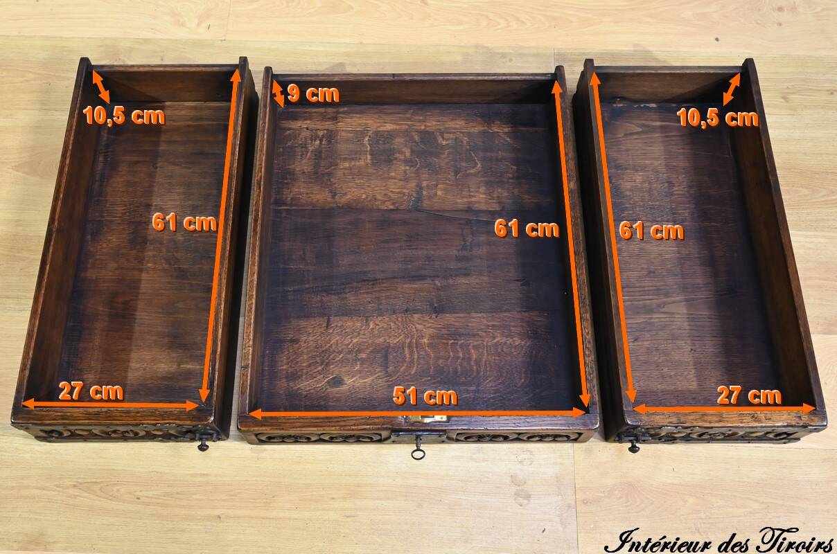 Oak Desk Table, Neo-Gothic style – Early 20th century