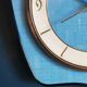 Vintage formica clock silent wall clock "DAM Electric Blue"