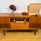 Buffet radiogramme en teck figuré vintage rétro des années 50 – Loewe Rad