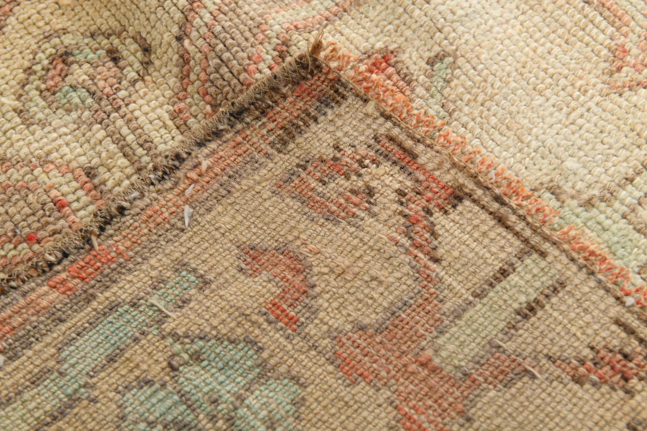 5x11 handmade wool oushak rug 344	x151cm