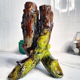 Flower vase in slip