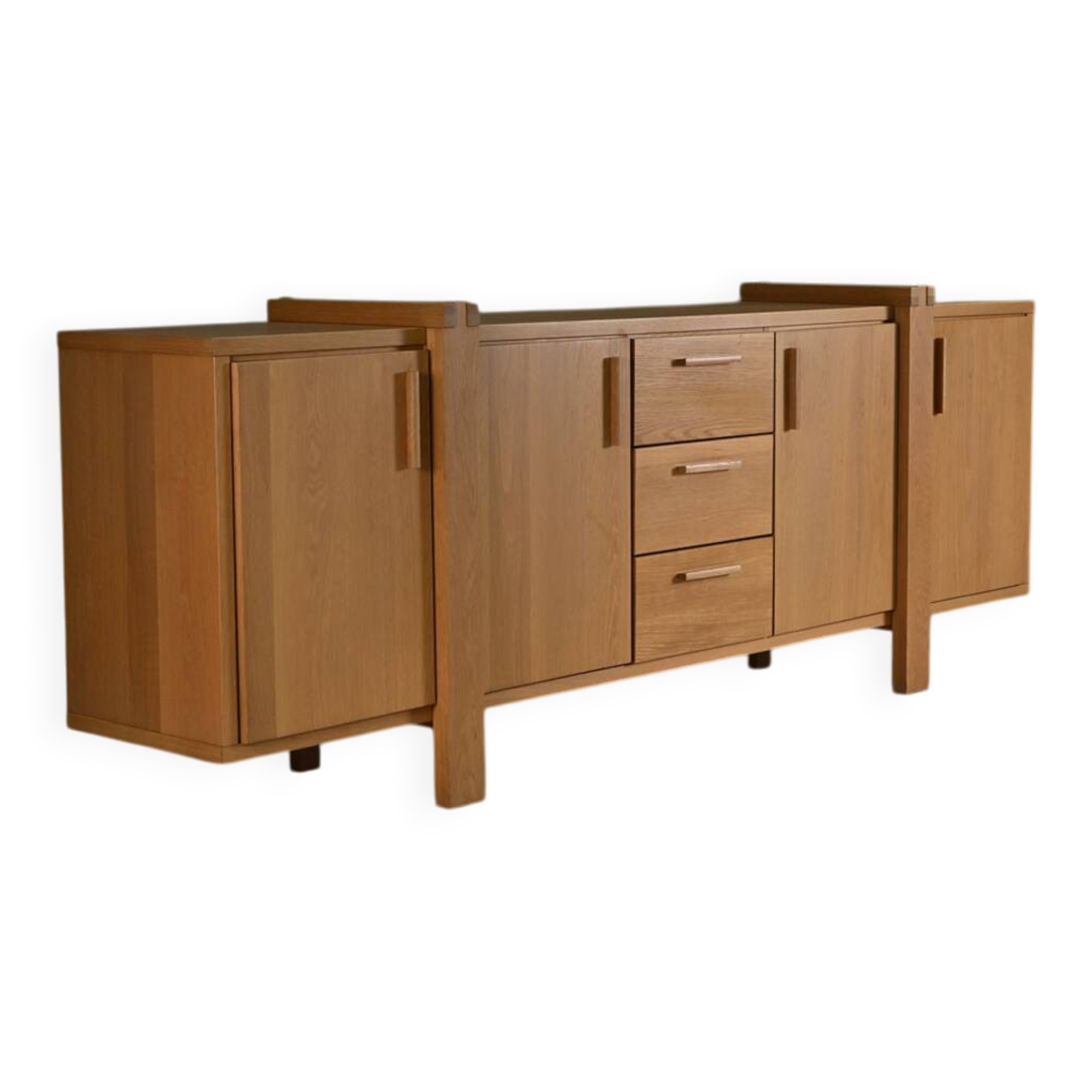 Large brustalist oak sideboard, Belgium.
