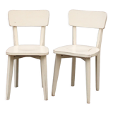 Paire de chaises bistrot en bois peint