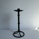 Vintage Brutalist Candle Holder In Black Metal