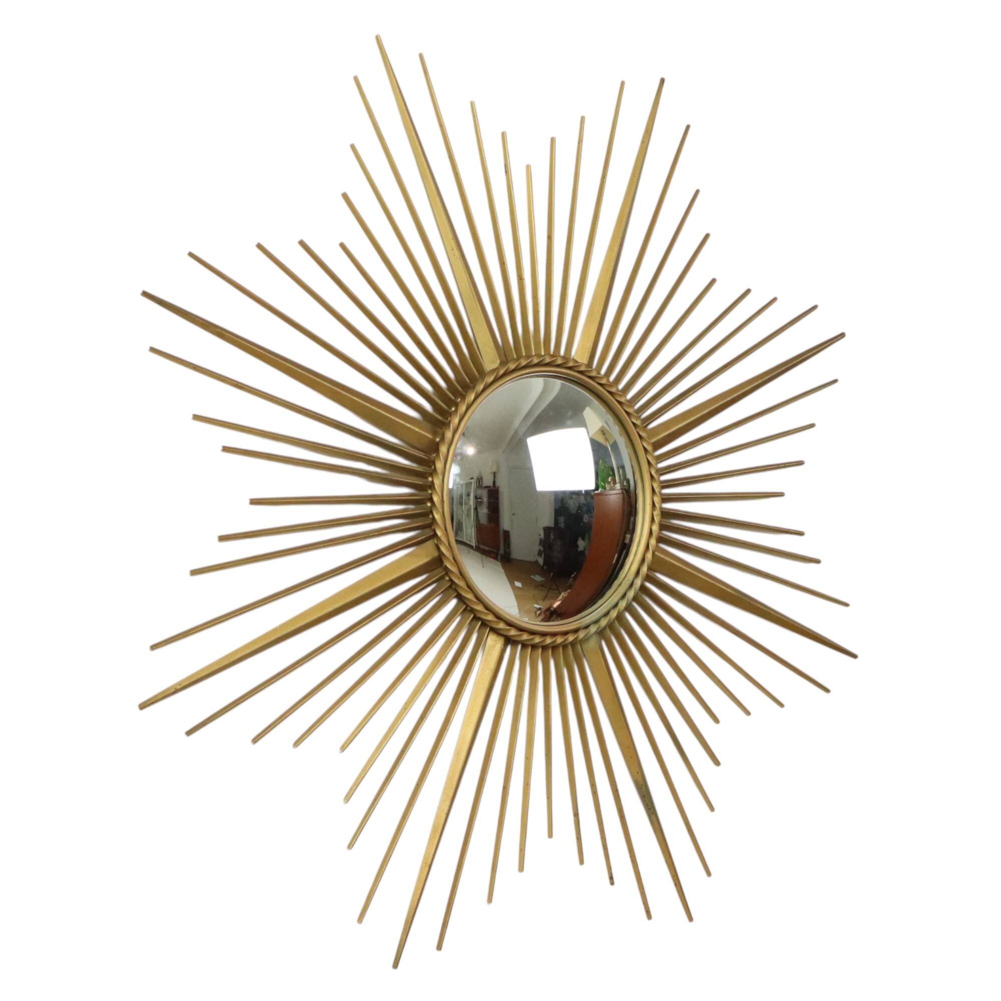 Large Vintage Sun Mirror Chaty Vallauris XL France 91cm