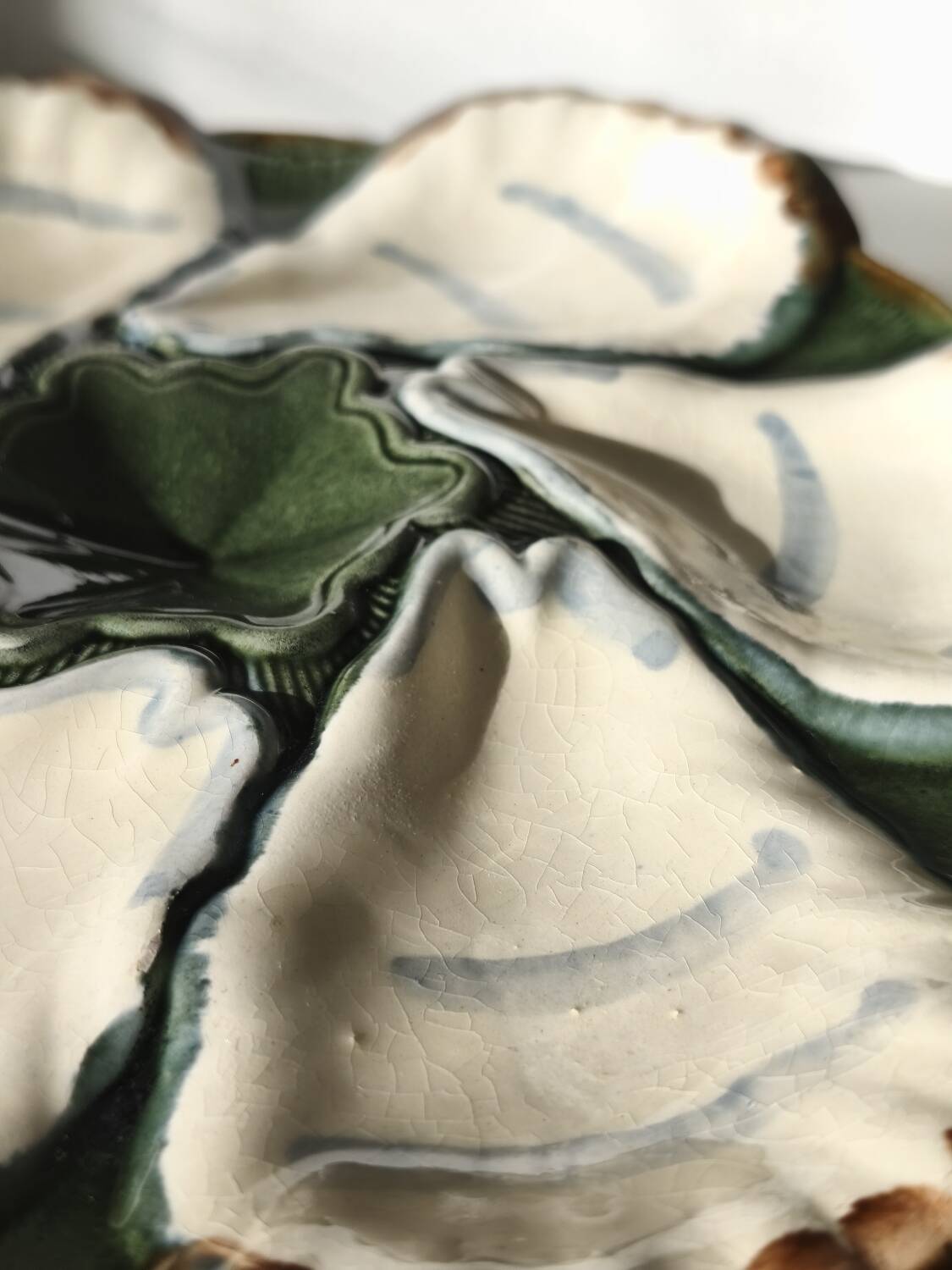 Majolica oyster plate