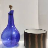 Blue Murano Glass Table Lamp with or without Fabric Lampshade, Italy