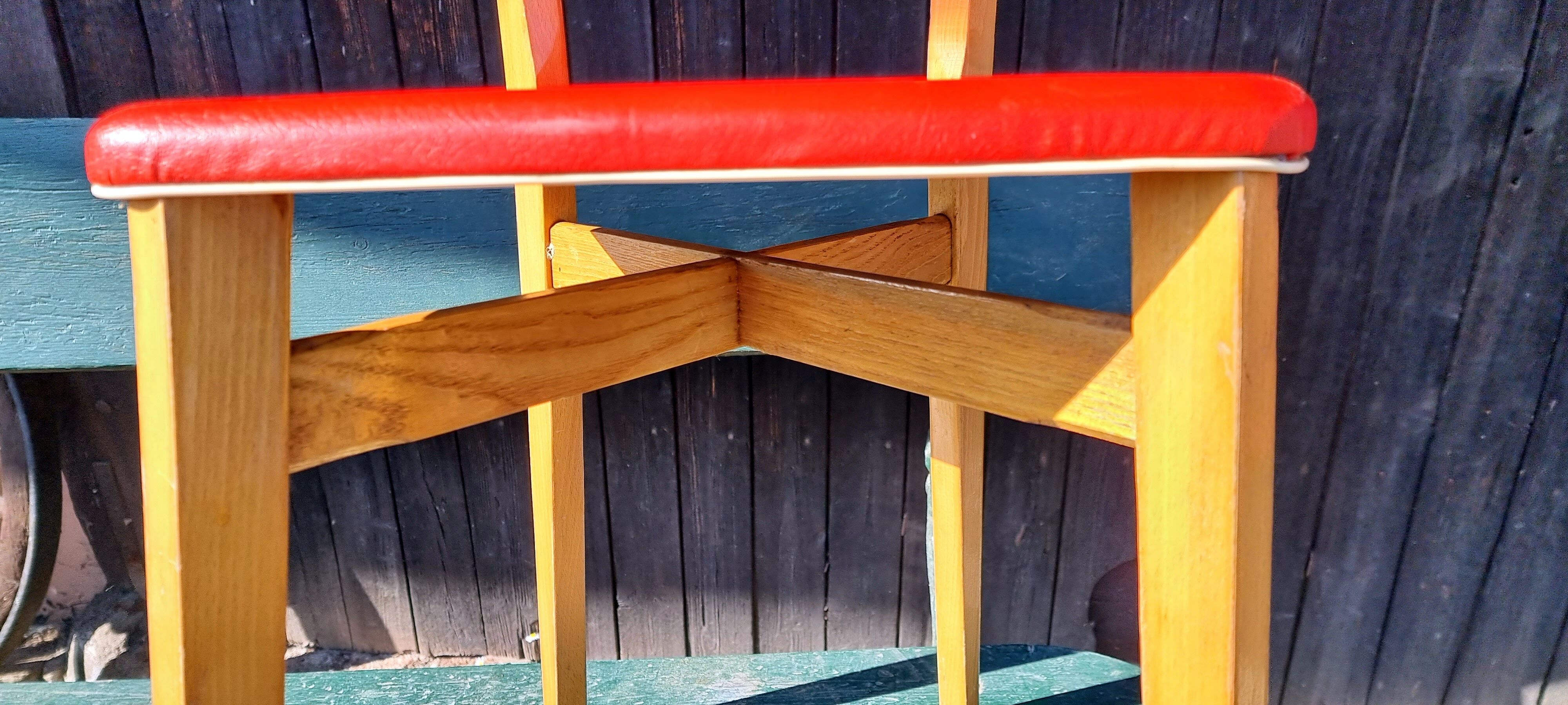Lot 6 chairs Luterma years 60 skaï red