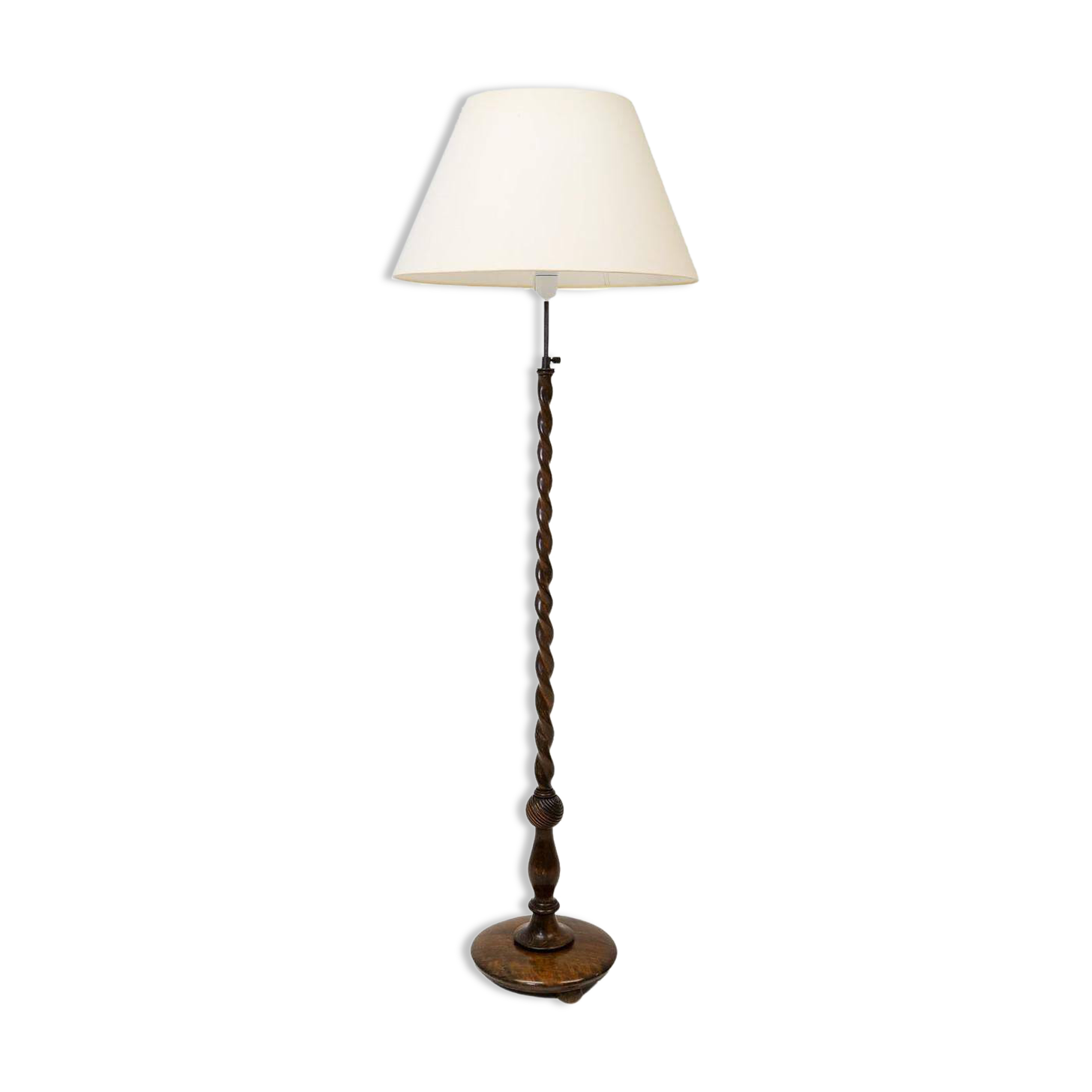 Organic whirlwind floor lamp in stained birch, Art Deco, Sweden, 1940s.