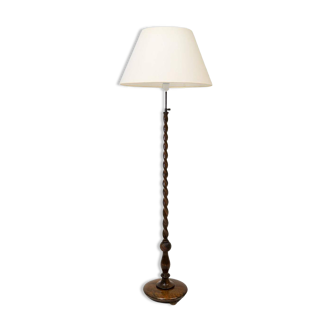 Organic whirlwind floor lamp in stained birch, Art Deco, Sweden, 1940s.