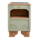 Renovated antique Art Deco bedside table – Lézard Green Pure & Paint, natural wood and marble top.