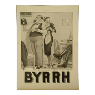 Publicité papier Byrrh  issue d'une revue d'époque année 1937