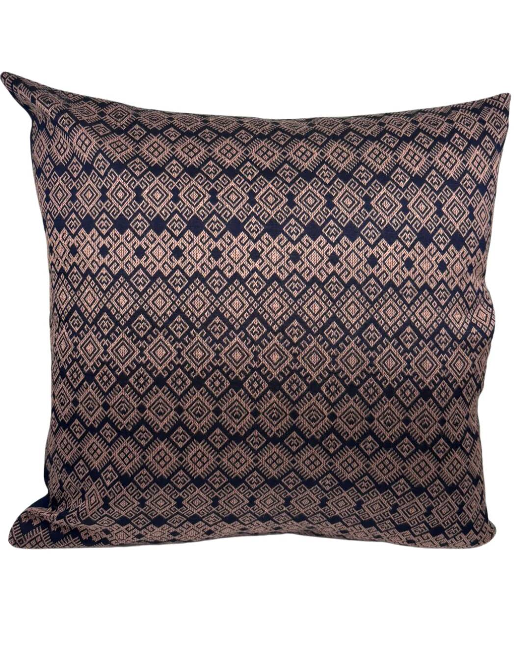 Housse de coussin Kachin bleu marine et rose (RIDA)