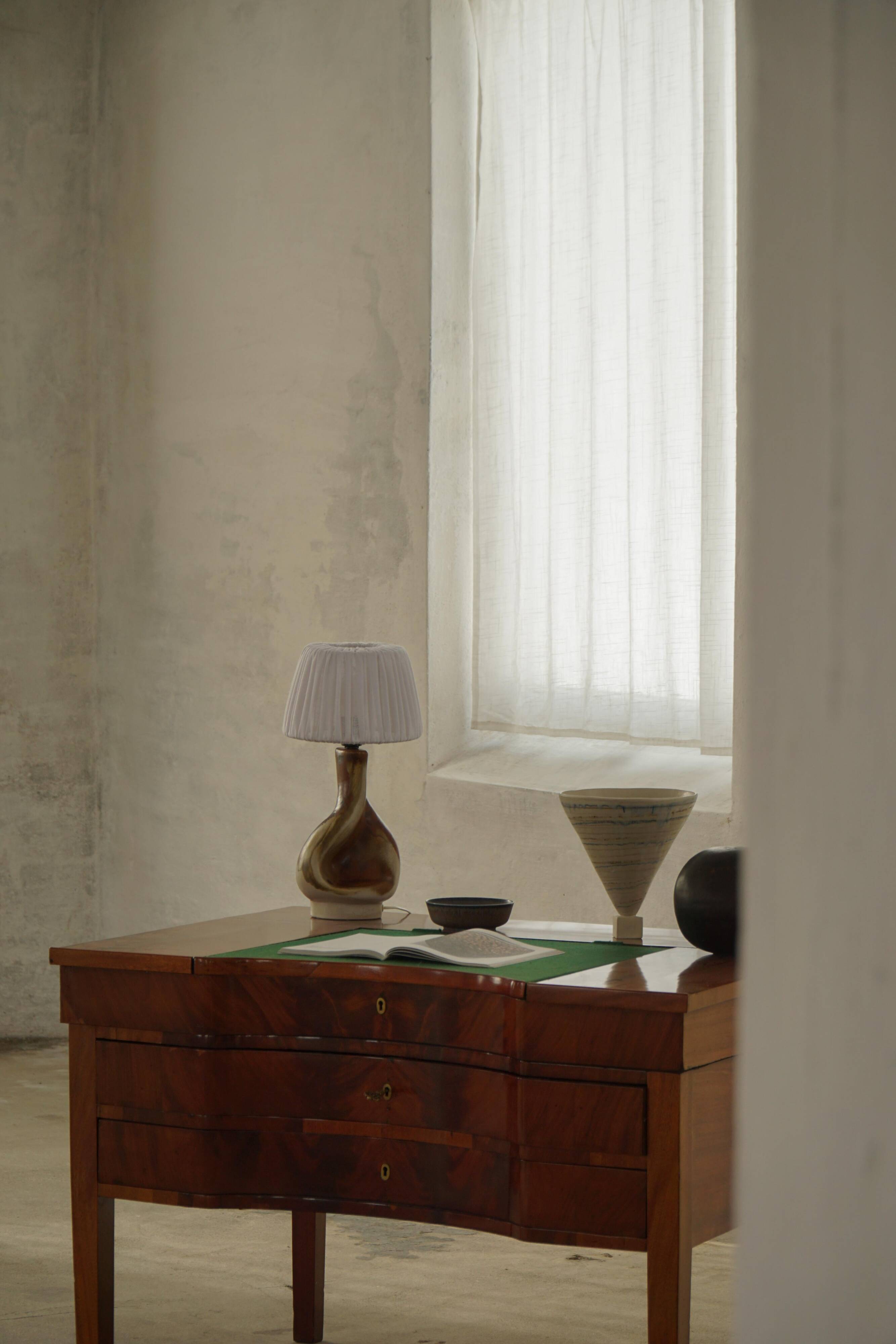 Axella Stoneware, sculptural table lamp from Denmark in stoneware, Model No 989, 1960s-70s.