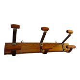 Scandinavian wood and metal coat rack - 6 hooks