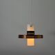 Glass ceiling light with a copper-coloured metal frame, 1960s, Germany.